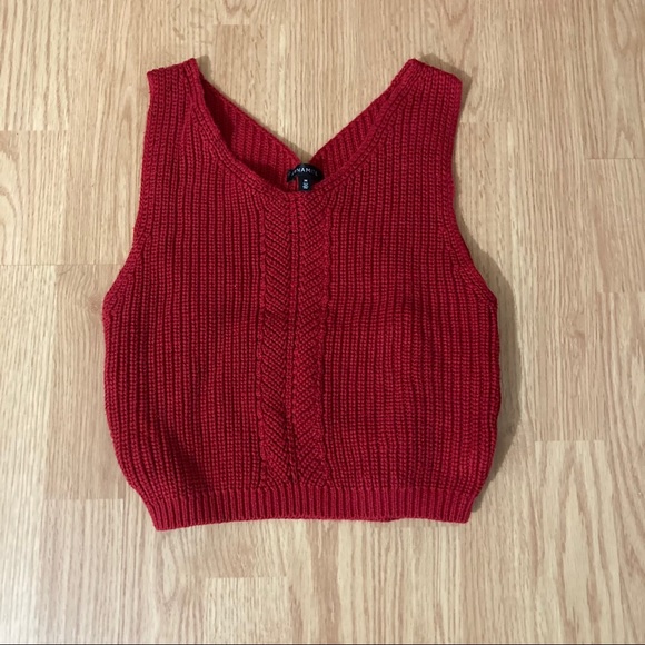 Dynamite red knitted crop top - Picture 1 of 5